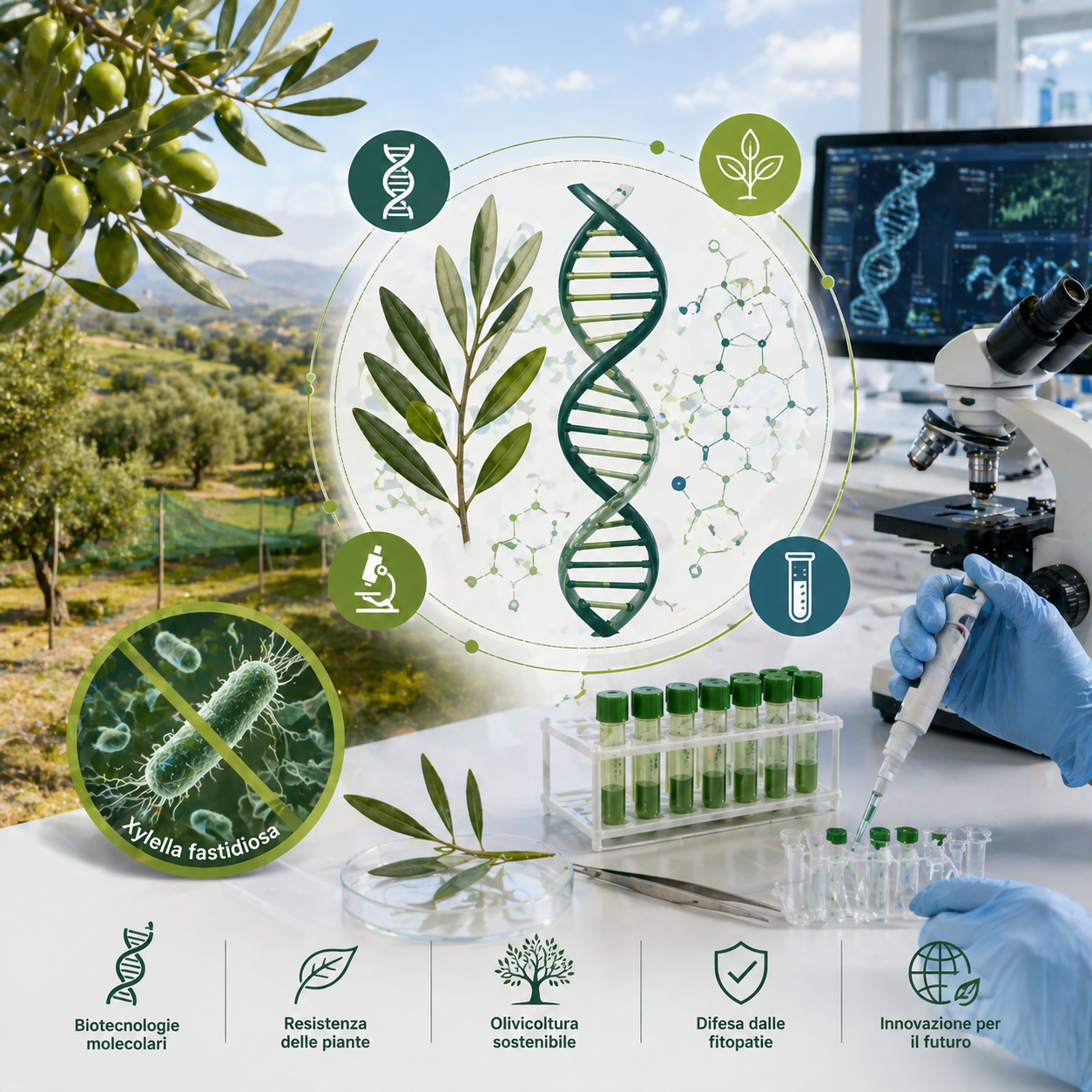 Bando di concorso per attività di ricerca per “Tecnologie molecolari applicate ad olivo per la resistenza a Xylella fastidiosa"