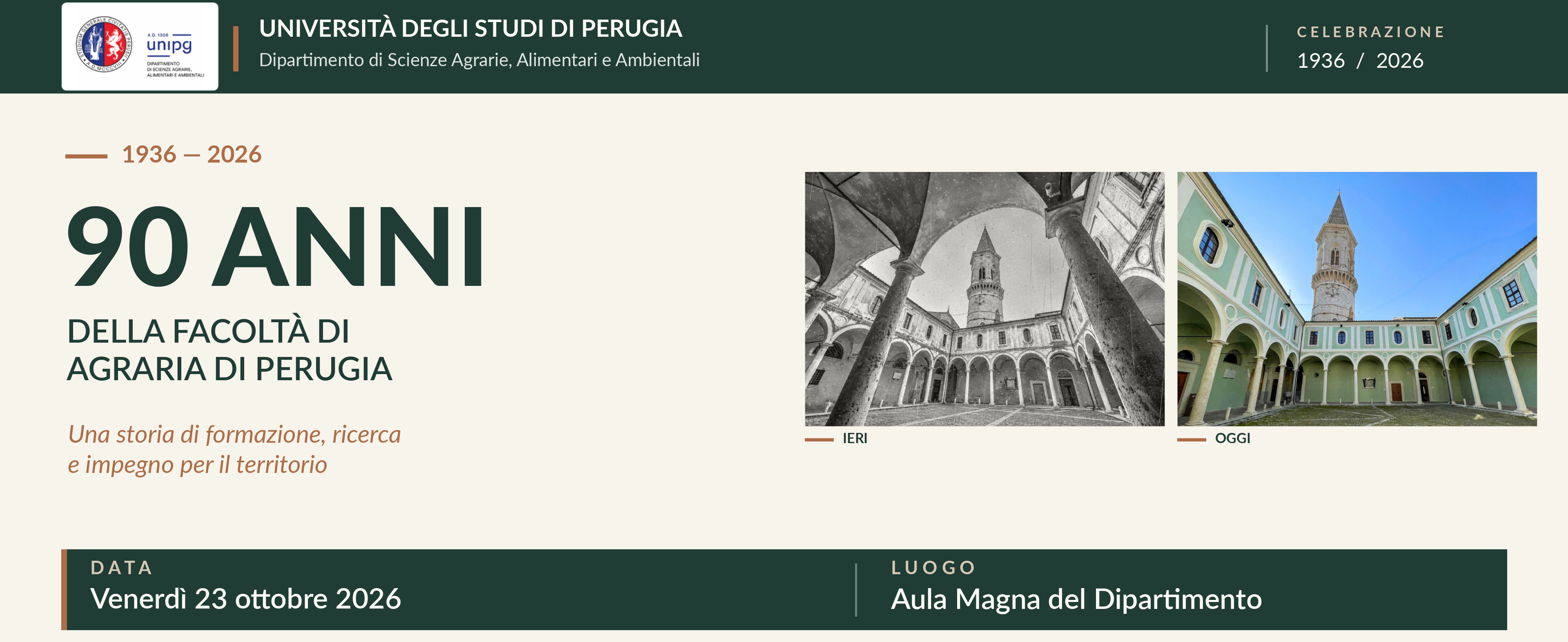 1936–2026 - Novant'anni della Facoltà di Agraria di Perugia